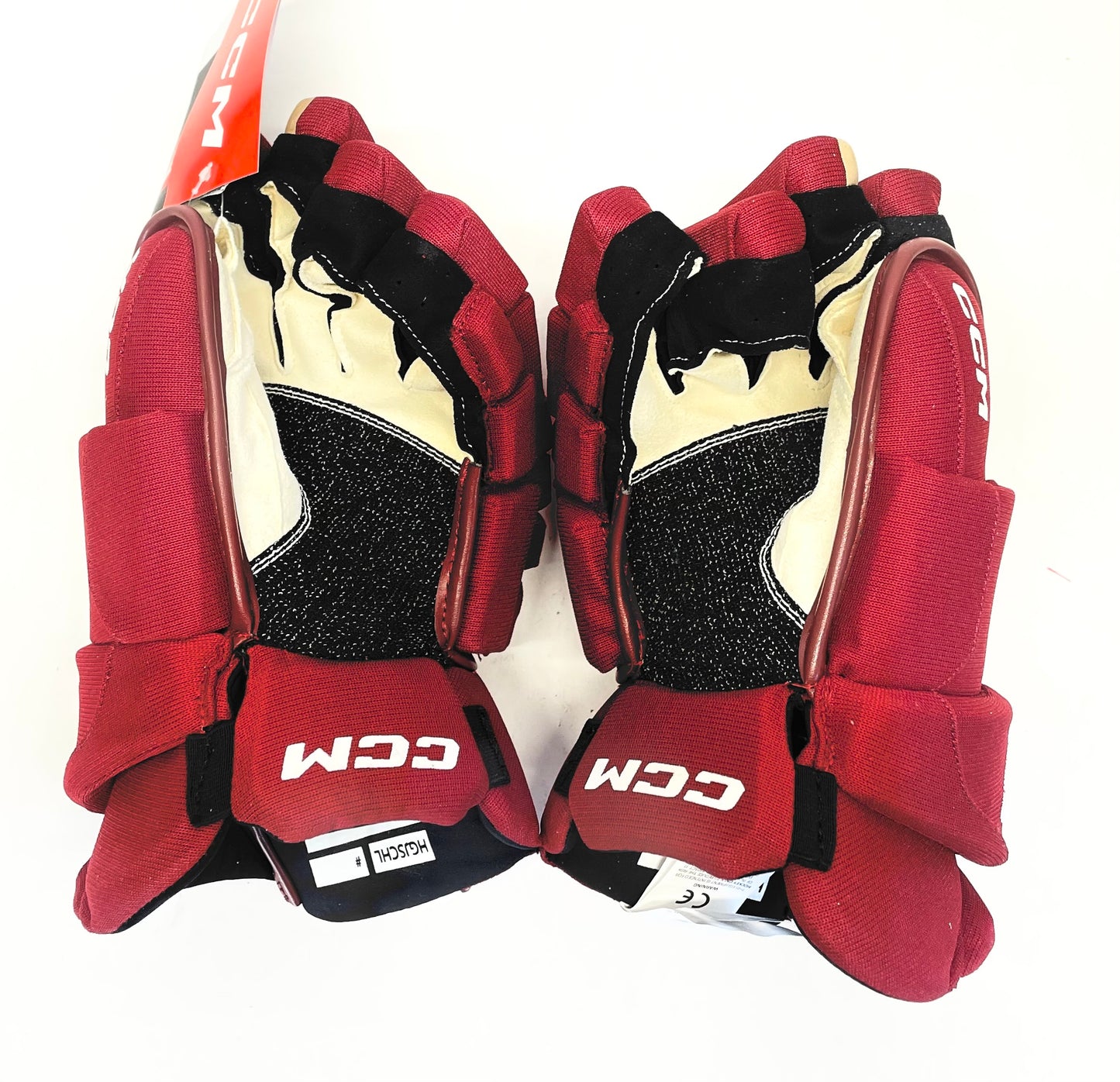 14" CCM Jetspeed HGJS (CHL Pro Stock) Gloves - Phoenix Red/Antique Gold