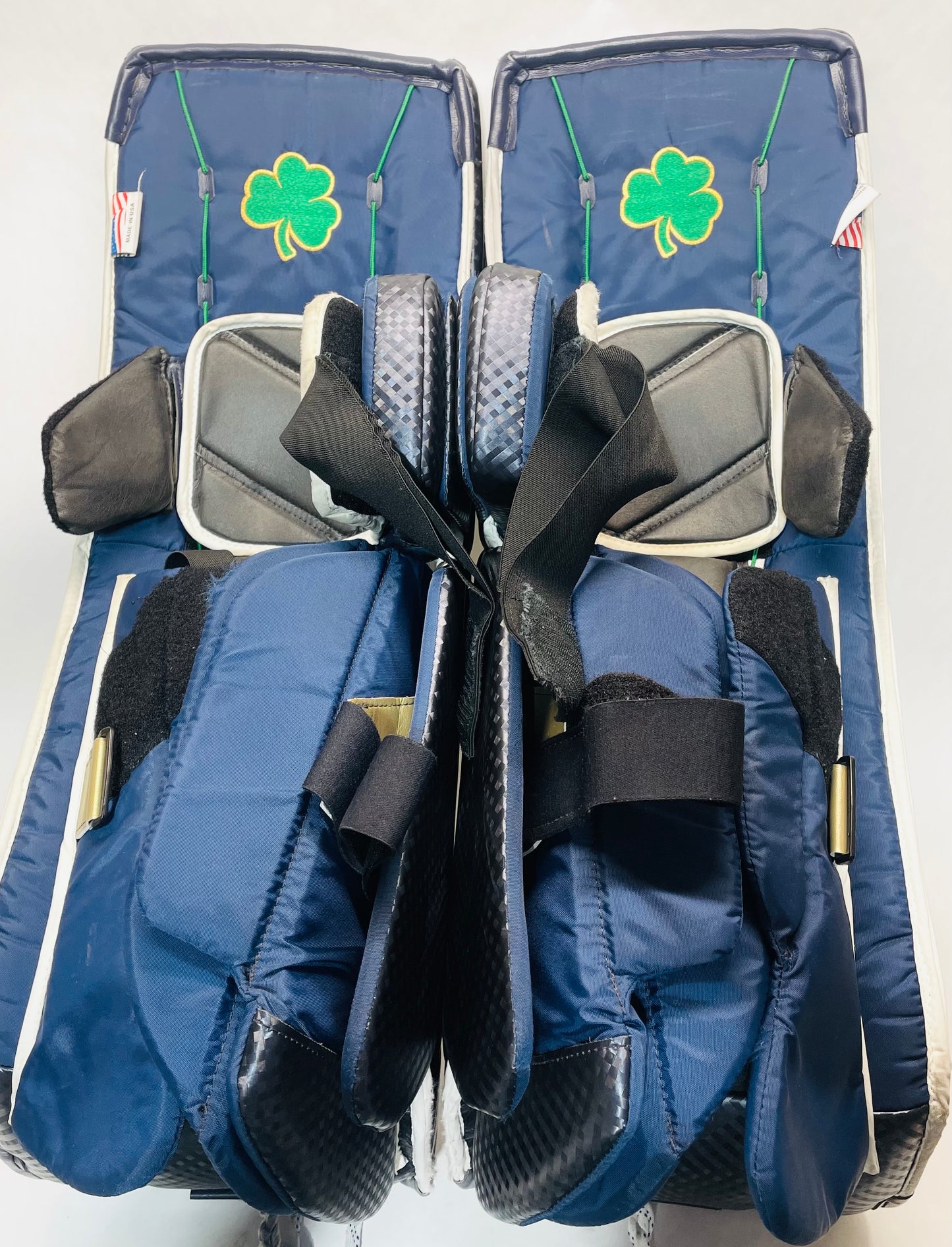 Vaughn V10 Pro Carbon Pro Stock Goalie Full Set - 34+1" White,Navy,Gold