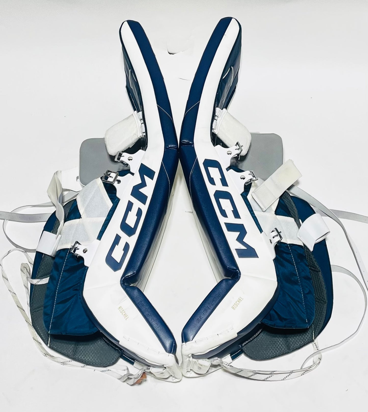 CCM Extreme Flex 6 Pro Stock Goalie Full Set - 35+1" White, Navy, Gold