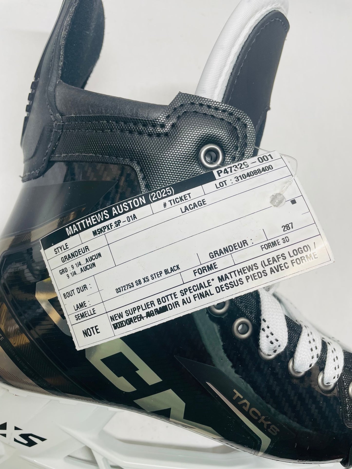 Auston Matthews CCM XF Pro (Pro Stock) Skates - Size 9.25R