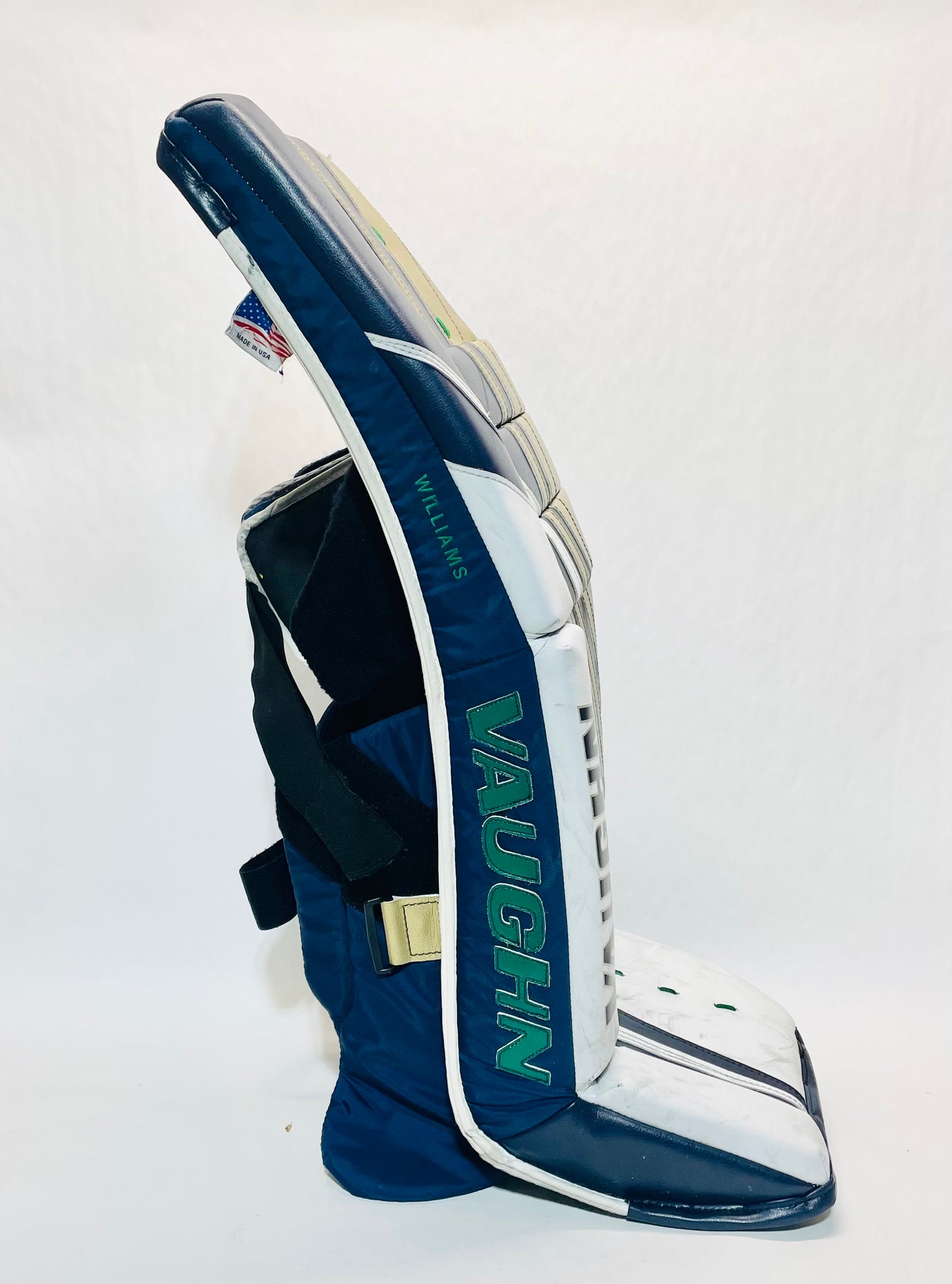 Vaughn V10 Pro Carbon Pro Stock Goalie Full Set - 34+1" White,Navy,Gold