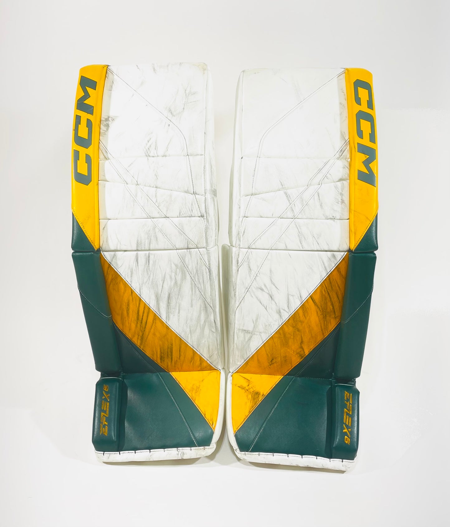 CCM Extreme Flex 6 Pro Stock Goalie Full Set (Vaughn glove) - 34+1" White, Green, Gold