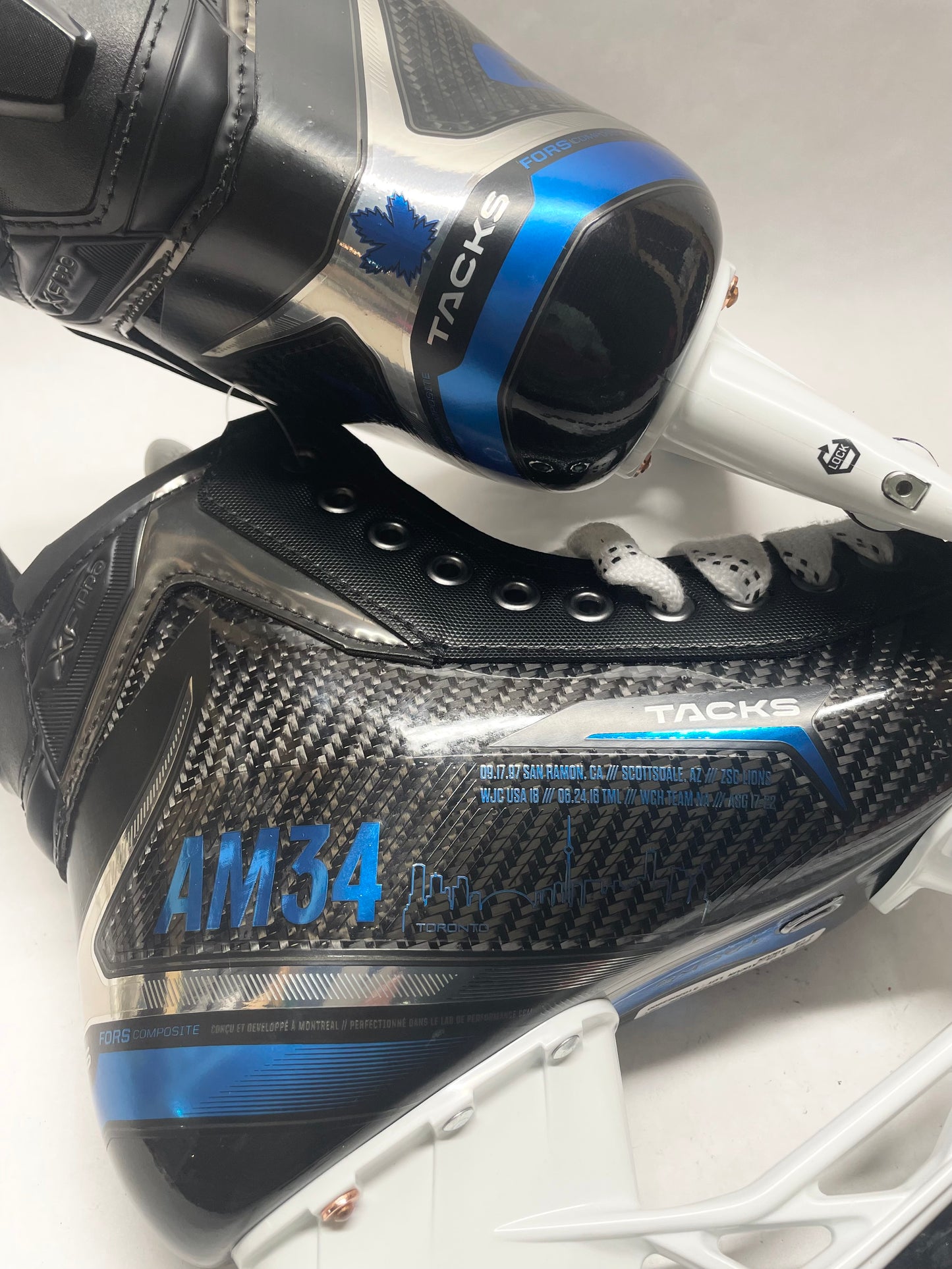 Auston Matthews CCM XF Pro (Custom Leafs) Pro Stock Skates - Size 9.25R