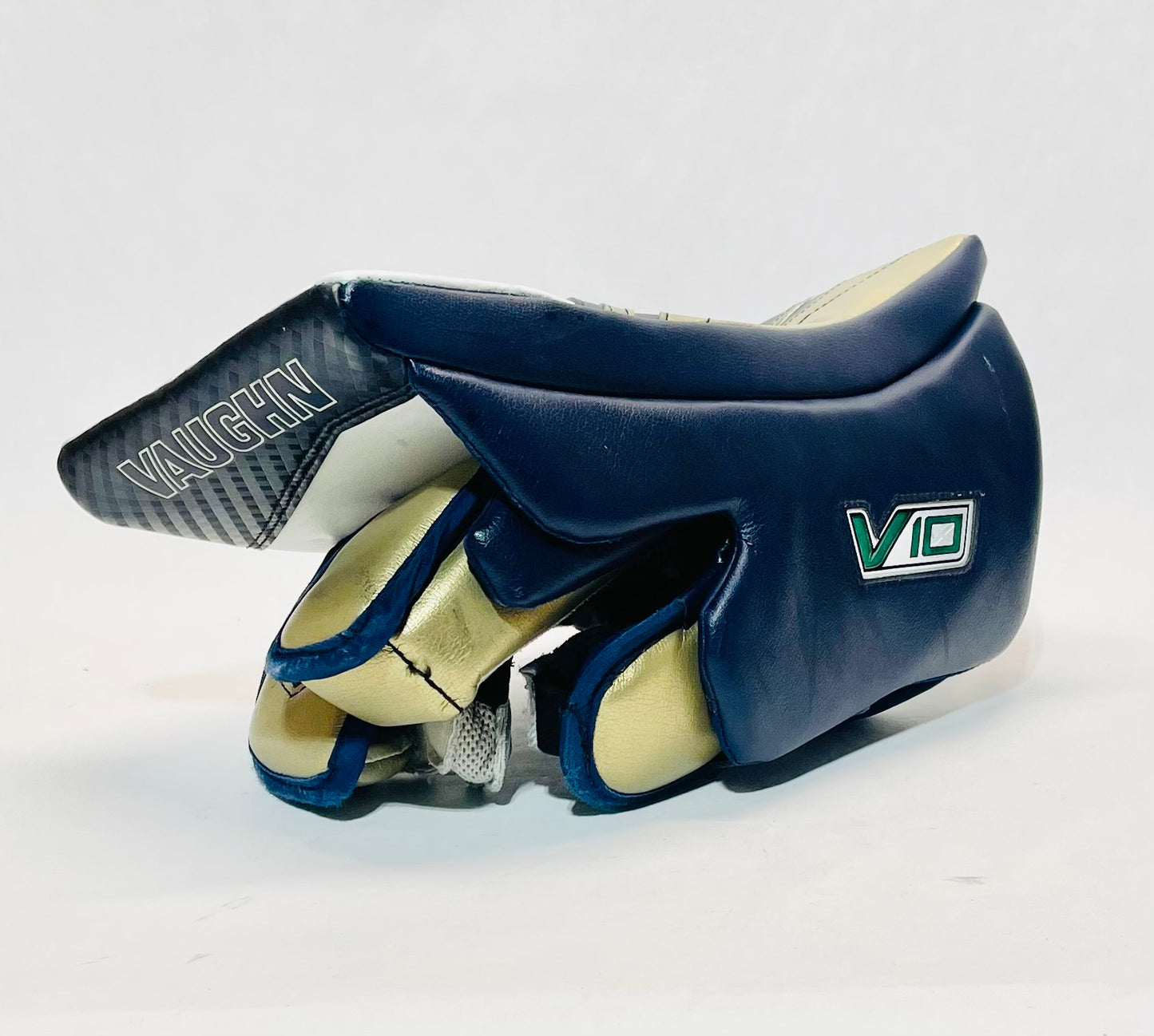 Vaughn V10 Pro Carbon Pro Stock Goalie Full Set - 34+1" White,Navy,Gold