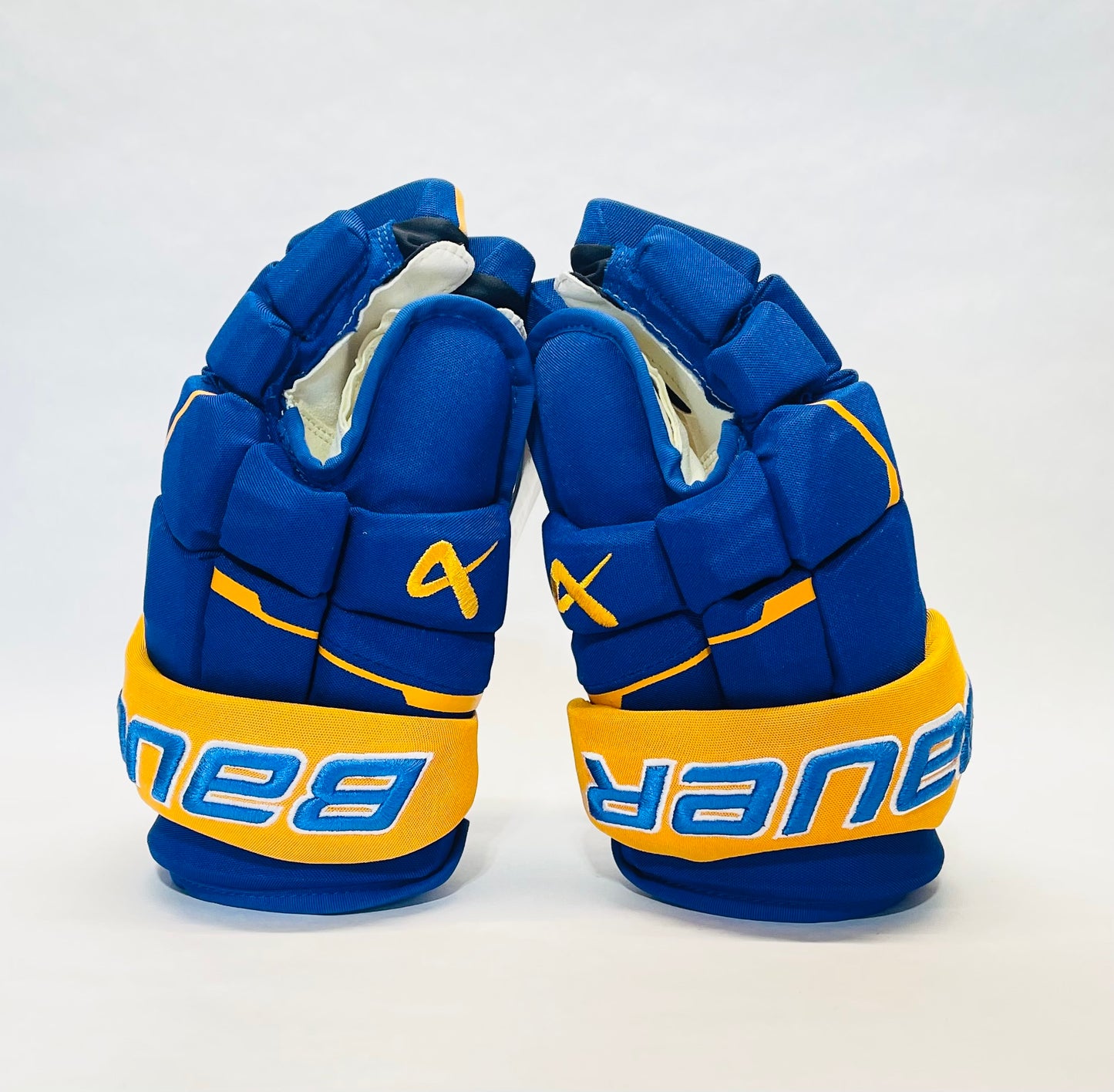 13" Bauer Supreme Mach Pro Stock Gloves - Royal Blue/Gold