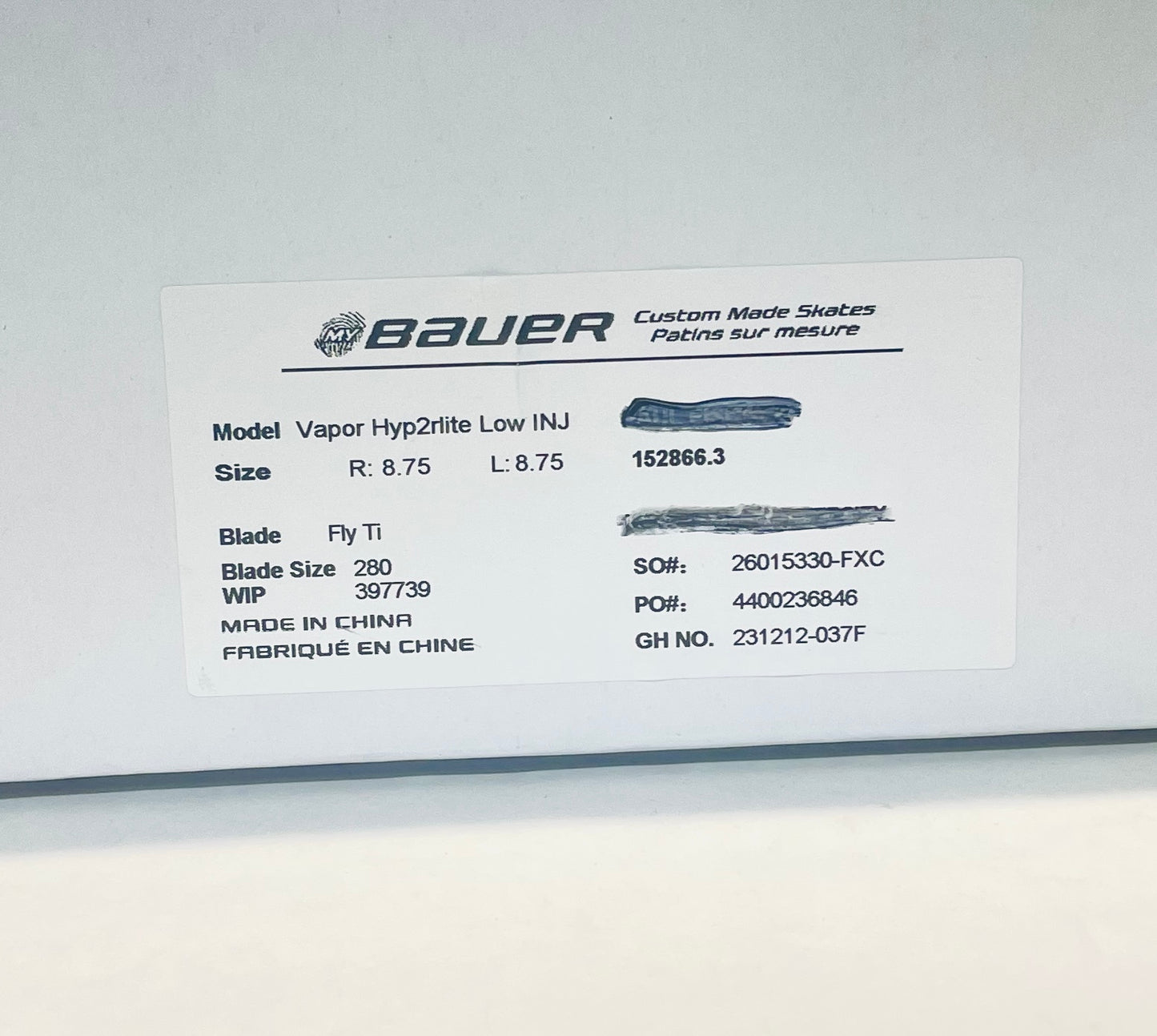 Bauer Vapor Hyperlite 2 (custom green) Pro Stock Skates - Size 8.75 (FIT 1)