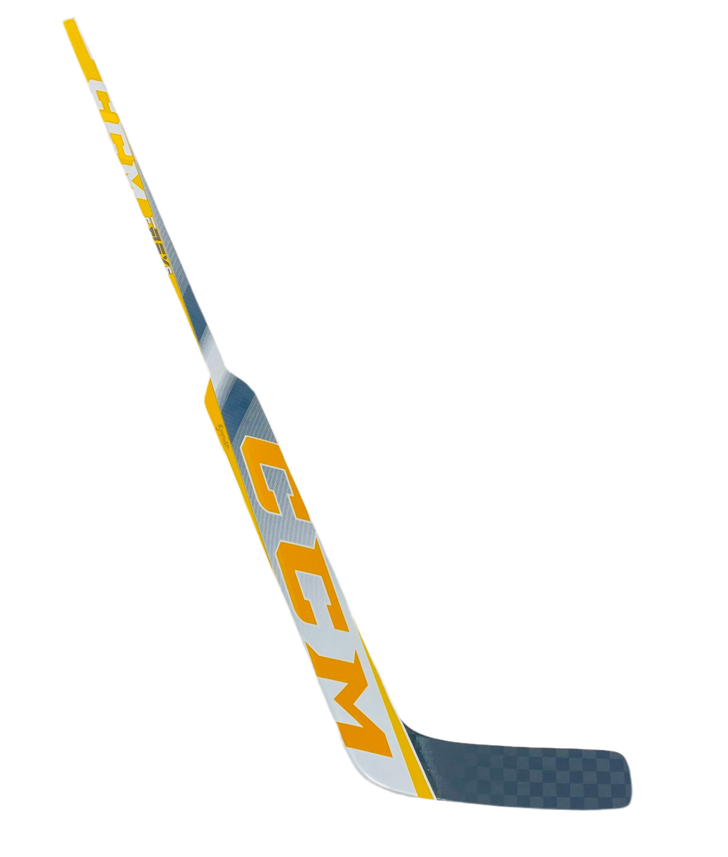 CCM EFlex 5 ProLite (white/yellow) Pro Stock Goalie Stick - Regular, 25"