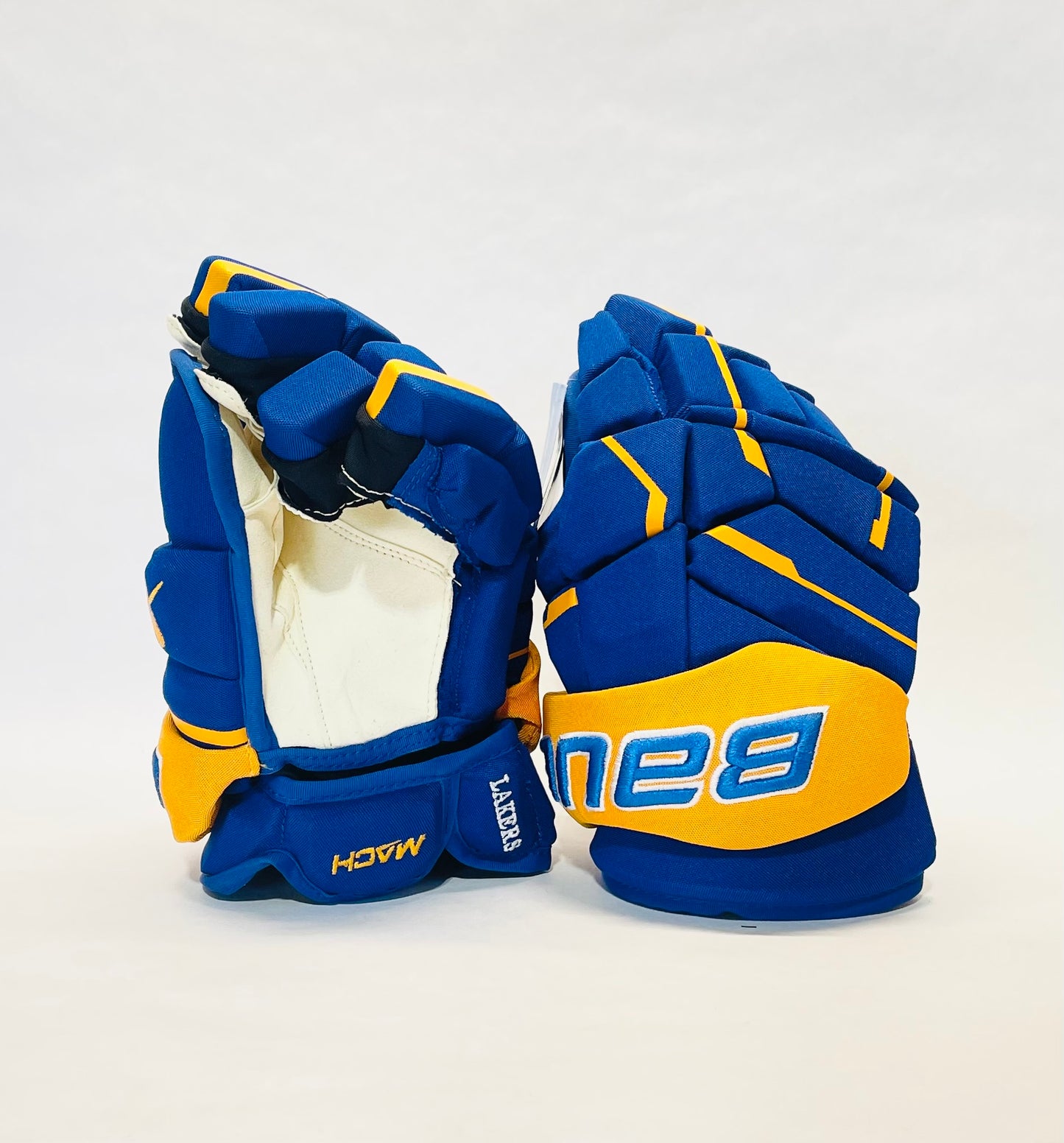 13" Bauer Supreme Mach Pro Stock Gloves - Royal Blue/Gold