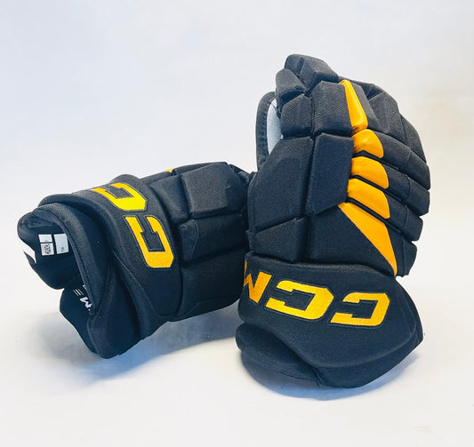 14" CCM Jetspeed HGJS (CHL Pro Stock) Gloves - Black/Sunflower