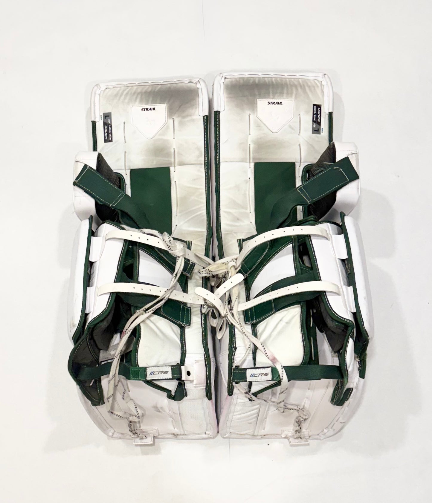 Bauer Supreme Shadow (pads) and Vapor (gloves/blockers) Full Set - Large (35+1”) - White and Green