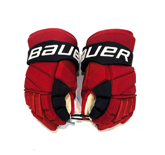 13” Martin Necas Bauer Vapor Hyperlite Pro Stock Gloves - Carolina Hurricanes