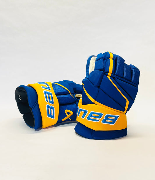 13" Bauer Vapor Hyperlite Pro Stock Gloves - Royal Blue/Gold