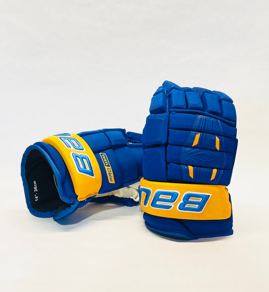 14" Bauer Pro Series Pro Stock Gloves - Royal Blue/Gold