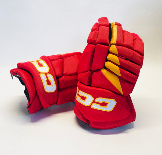 14" CCM Jetspeed HGJS (CHL Pro Stock) Gloves - Red/Sunflower