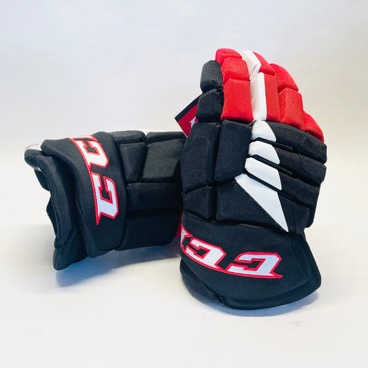 14" CCM Jetspeed HGJS (CHL Pro Stock) Gloves - Black/Red