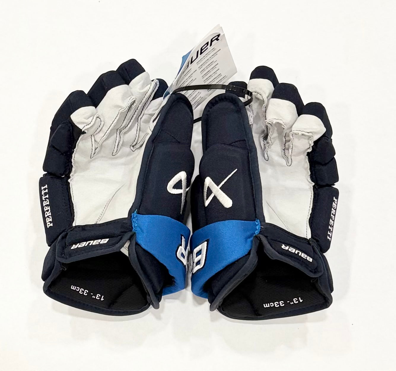 13” Cole Perfetti Bauer Vapor Hyperlite Pro Stock Gloves - Winnipeg Jets