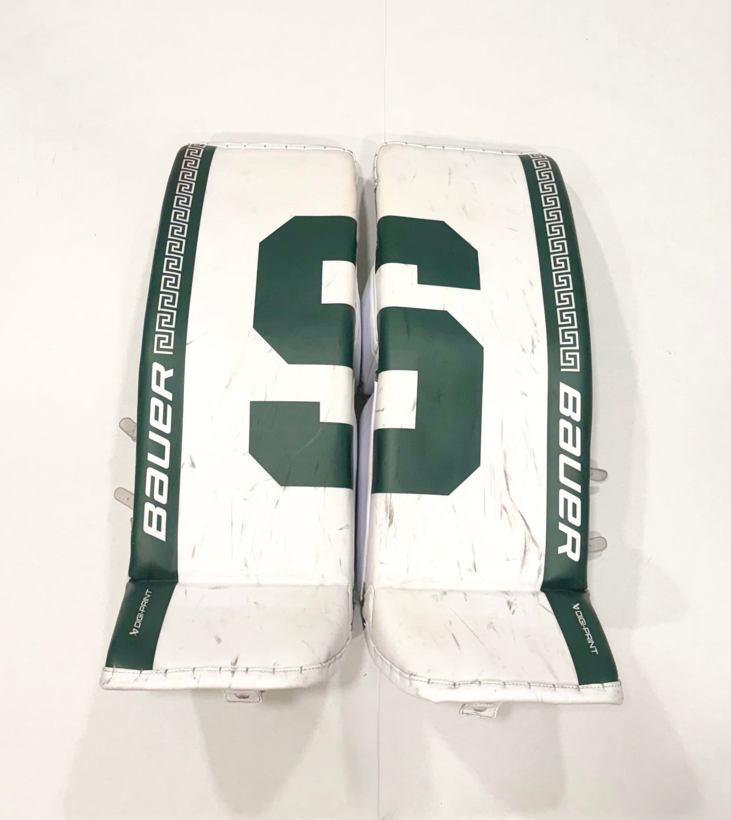 Bauer Supreme Shadow (pads) and Vapor (gloves/blockers) Full Set - Large (35+1”) - White and Green