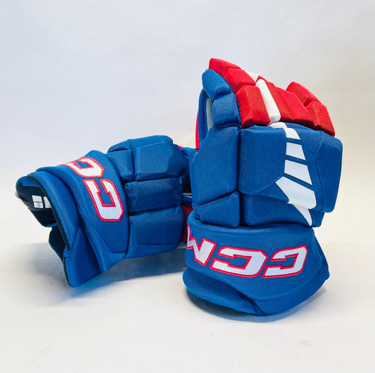 14" CCM Jetspeed HGJSPP (CHL Pro Stock) Gloves - Blue/Red/White