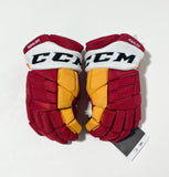 14” CCM HGPJS NHL Pro Stock Gloves - Calgary Flames